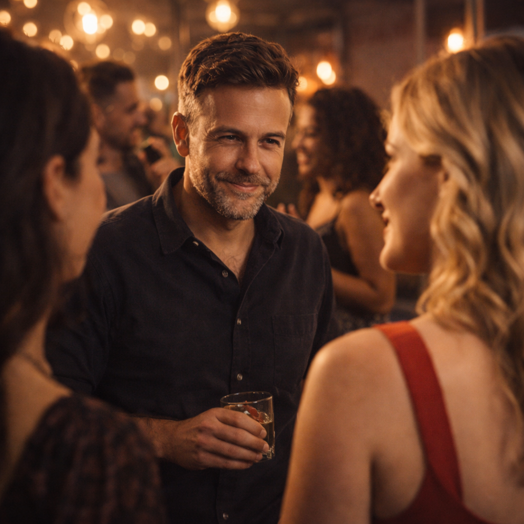 Making a connection at a social event